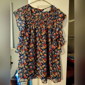 SALE!! Loft XSP Multicolor Floral Cap Sleeve blouse